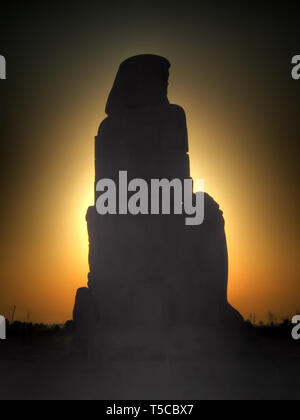 Collosal von Memnon in Ägypten, Luxor Stockfoto