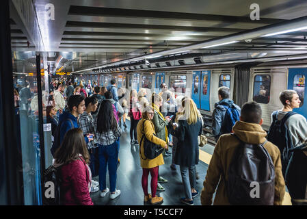 Die U-Bahnstation U-Bahn System in Lissabon, Portugal Stockfoto