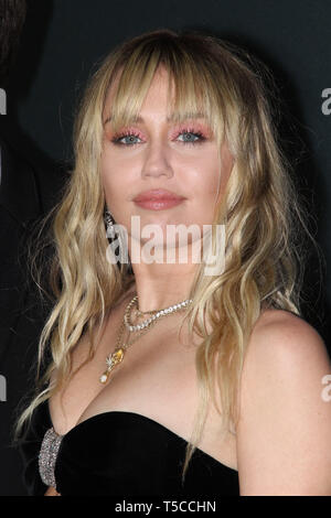 Miley Cyrus bei den Marvel Studios Weltpremiere der "Avengers Endgame'. Gehalten an der Los Angeles Convention Center in Los Angeles, CA, 22. April 2019. Foto: Richard Chavez/PictureLux Stockfoto
