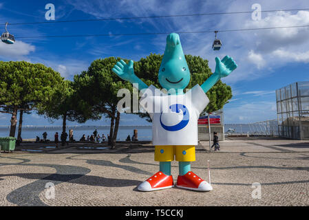 1998 Lissabon Weltausstellung Maskottchen Gil in Lissabon, Portugal Stockfoto