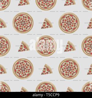 Hell abstrakt Vector farbige Pizza nahtlose Muster 10 eps Stock Vektor