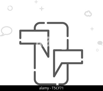 Handy Chat Vektorlinie Symbol, Symbol, Piktogramm, Sign. Licht abstrakten geometrischen Hintergrund. Editierbare Anschlag Stock Vektor