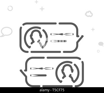 Handy Chat Design Vector Symbol Leitung, Symbol, Piktogramm, Sign. Licht abstrakten geometrischen Hintergrund. Editierbare Anschlag Stock Vektor