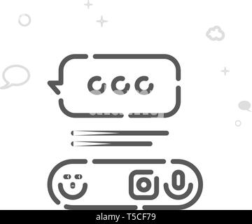 Handy Chat Design Vector Symbol Leitung, Symbol, Piktogramm, Sign. Licht abstrakten geometrischen Hintergrund. Editierbare Anschlag Stock Vektor