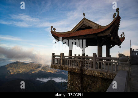 Sicht auf den Fansipan Gipfel in Sapa Vietnam. Stockfoto