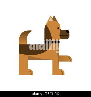 Schäferhund stehen. Reinrassigen Hund eine Pfote. Vector Illustration. Flachbild-Symbol. Stock Vektor