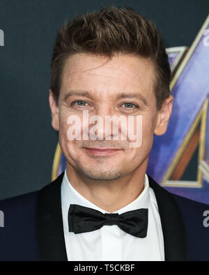 Los Angeles, USA. 22 Apr, 2019. LOS ANGELES, Kalifornien, USA - 22. April: Schauspieler Jeremy Renner ankommt bei der Weltpremiere von Walt Disney Studios Motion Pictures und Marvel Studios'' Avengers: Endgame' im Los Angeles Convention Center am 22. April 2019 in Los Angeles, Kalifornien, Vereinigte Staaten. (Foto von Xavier Collin/Image Press Agency) Quelle: Bild Presse Agentur/Alamy leben Nachrichten Stockfoto