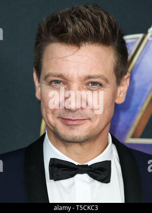 Los Angeles, USA. 22 Apr, 2019. LOS ANGELES, Kalifornien, USA - 22. April: Schauspieler Jeremy Renner ankommt bei der Weltpremiere von Walt Disney Studios Motion Pictures und Marvel Studios'' Avengers: Endgame' im Los Angeles Convention Center am 22. April 2019 in Los Angeles, Kalifornien, Vereinigte Staaten. (Foto von Xavier Collin/Image Press Agency) Quelle: Bild Presse Agentur/Alamy leben Nachrichten Stockfoto