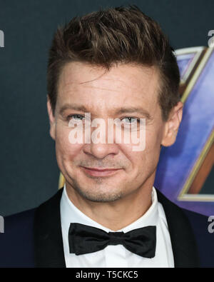 Los Angeles, USA. 22 Apr, 2019. LOS ANGELES, Kalifornien, USA - 22. April: Schauspieler Jeremy Renner ankommt bei der Weltpremiere von Walt Disney Studios Motion Pictures und Marvel Studios'' Avengers: Endgame' im Los Angeles Convention Center am 22. April 2019 in Los Angeles, Kalifornien, Vereinigte Staaten. (Foto von Xavier Collin/Image Press Agency) Quelle: Bild Presse Agentur/Alamy leben Nachrichten Stockfoto