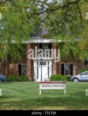 Sidwell Friends School; 3825 Wisconsin Avenue, Northwest, Washington, DC 20013 am 22. April 2019. Credit: Ron Sachs/CNP (Einschränkung: Keine New York oder New Jersey Zeitungen oder Zeitschriften innerhalb eines 75-Meilen-Radius von New York City) | Verwendung weltweit Stockfoto