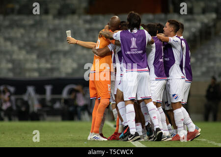 MG - Belo Horizonte - 04/23/2019 - Libertadores 2019, Atletico mg x Nacional - nationale Akteure (uru) Ziel Feiern während des Spiels gegen Atlético-MG am Stadion Mineirao für die Meisterschaft Libertadores 2019. Foto: Marcelo Alvarenga/AGIF Stockfoto