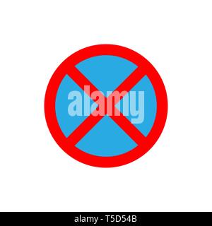 Vector Illustration, flache Bauform. kein Parkplatz Schild Stock Vektor