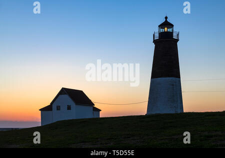 Judith Point Lighthouse, Narragansett, Rhode Island, USA. Stockfoto