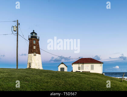 Judith Point Lighthouse, Narragansett, Rhode Island, USA. Stockfoto