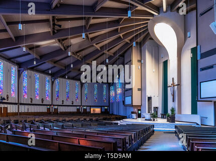 Innenraum St Margaret Mary Katholische Kirche, Winter Park, Florida, USA. Stockfoto