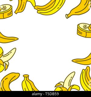 Banane Obst Rahmen leer Vorlage Vektor Stock Vektor