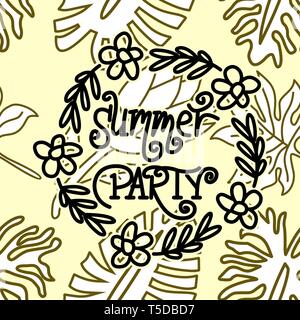Sommer Frame Text Template Vector Hintergrund Stock Vektor