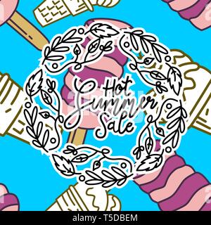 Sommer Frame Text Template Vector Hintergrund Stock Vektor