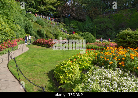 Kanada Brentwood Bay, Butchart Gardens, Sunken Garden Stockfoto