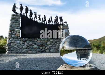 Damit wir es nicht vergessen. Das ANZAC Memorial oben auf dem Hügel in der wairarapa Rimutuka Stockfoto