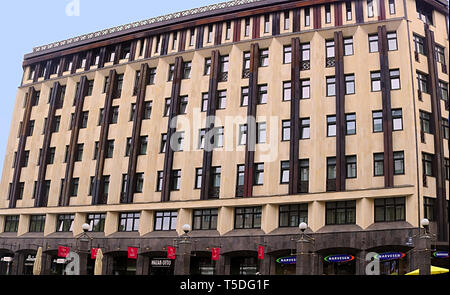 RIGA, Lettland - 28. AUGUST 2018: Wellton Hotel Riga (walnu Straße 49) Stockfoto