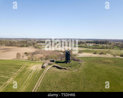 Luftbild des Historischen dänische Windmühle Stockfoto