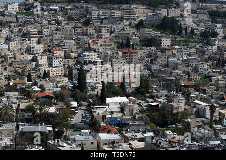 ISRAEL - Palästina - JERUSALEM IM SÜDEN UND OSTEN AUS GESEHEN DIE ALTE STADT - JERUSALEM - HÄUSER UND GEBÄUDE IN JERUSALEM - JERUSALEM WALL GRENZE MIT PALÄSTINA TERRITORIUM - Farbe Bilder © Frédéric BEAUMONT Stockfoto