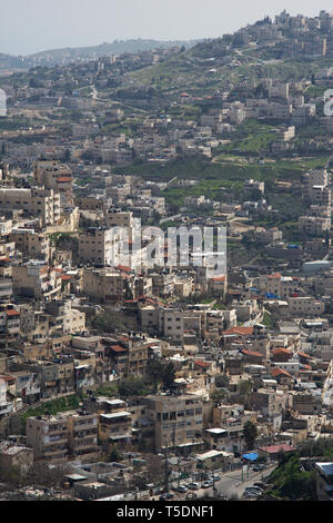 ISRAEL - Palästina - JERUSALEM IM SÜDEN UND OSTEN AUS GESEHEN DIE ALTE STADT - JERUSALEM - HÄUSER UND GEBÄUDE IN JERUSALEM - JERUSALEM WALL GRENZE MIT PALÄSTINA TERRITORIUM - Farbe Bilder © Frédéric BEAUMONT Stockfoto