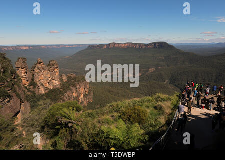 Drei Schwestern von Echo Pint, Blue Mountains, NSW, Australien Stockfoto