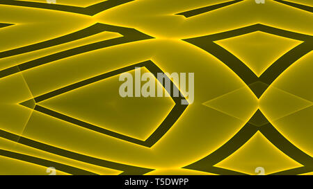 Abstrakte futuristische Goldfarbenem leeren Raum Hintergrund mit bunt leuchtenden geometrische Formen Stockfoto