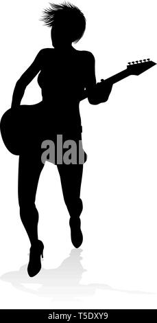 Musiker Gitarrist Silhouette Stock Vektor