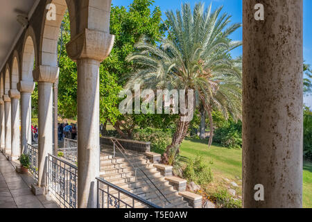 Kirche auf dem Berg der Seligpreisungen, Israel Stockfoto