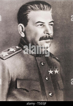 Marschall Joseph Stalin. Die russische Land ist nie erobert... Das ist zu groß. Stalin (1878 - 1953) Ein georgischer Revolutionär und sowjetischer Politiker, l Stockfoto