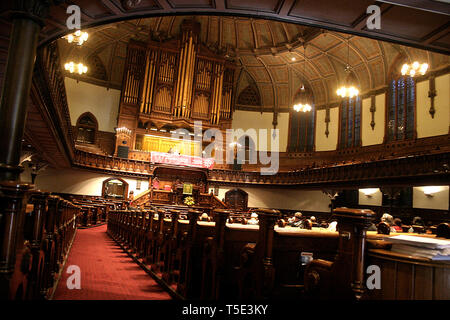 Innenraum der Fifth Avenue Presbyterian Church in New York City, USA Stockfoto