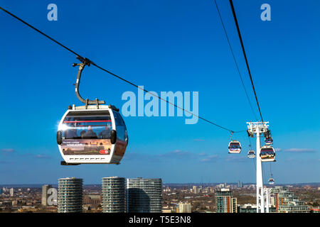 Emirates Air Line in East London, UK Stockfoto