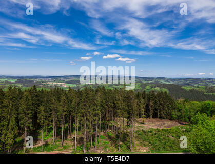 Blick vom Aussichtsturm in Marienheide Stockfoto