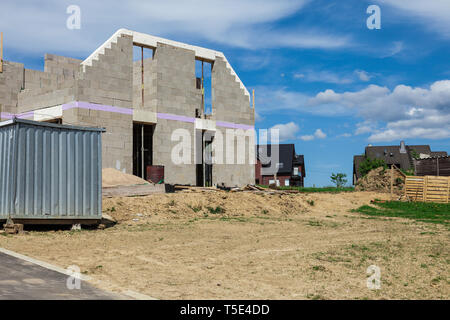 Shell eines Hauses auf der Baustelle Stockfoto