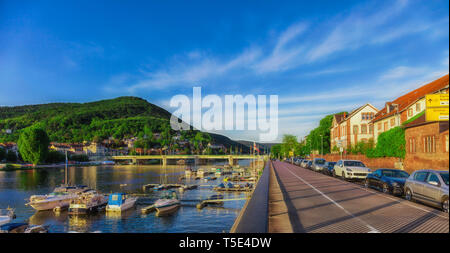 Heidelberg eine Stadt am Neckar in Deutschland. Stockfoto