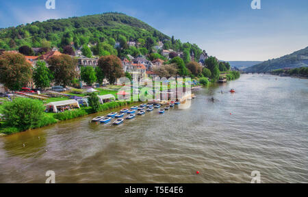 Die Stadt Heidelberg am Neckar in Deutschland. Stockfoto