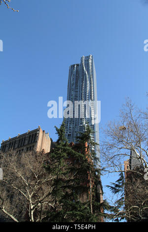 8 Fichte Straße/Beekman Tower / New York von Gehry Wolkenkratzer in Manhattan, New York City, USA Stockfoto