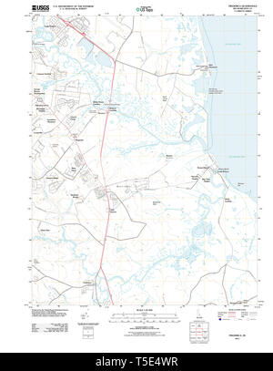 USGS TOPO Karte Deleware DE Frederica 20110504 TM Wiederherstellung Stockfoto
