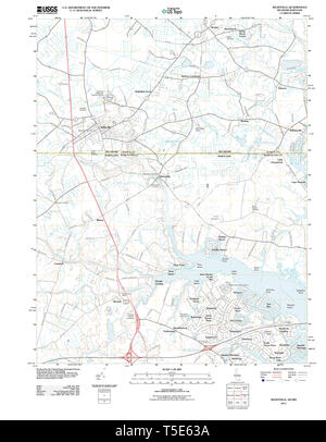 USGS TOPO Karte Deleware DE Selbyville 20110708 TM Wiederherstellung Stockfoto
