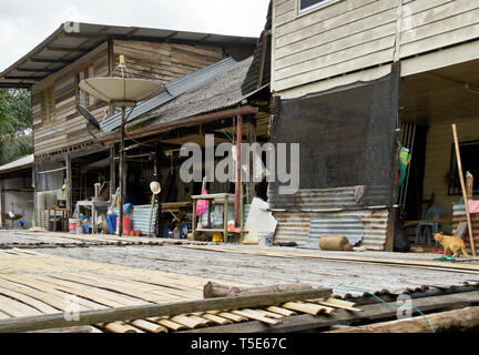 Langhaus der Bidayuh Stamm, Kampung Südostasien, Sarawak (Borneo), Malaysia Stockfoto