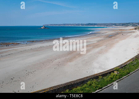 St. Ouen's Bay und die 5 Mile Road, Jersey, Channel Islands Stockfoto