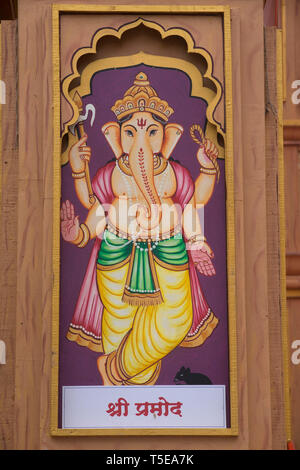 Malte Ausschnitt von Shri Mod Lord Ganesha, Pune, Maharashtra, Indien, Asien Stockfoto