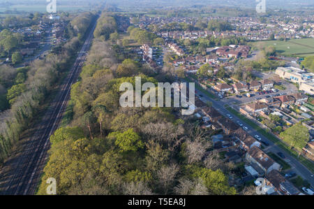 Luftaufnahmen von Burgess Hill West Sussex von drohne getroffen Stockfoto