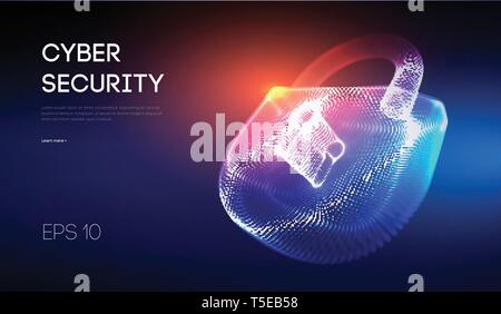 Coputer internet Cyber Security Hintergrund. Internetkriminalität Vector Illustration. Digitale Sperre Vektor-illustration EPS 10. Stock Vektor