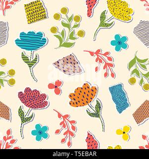 Muster mit Papier Blumen Stock Vektor