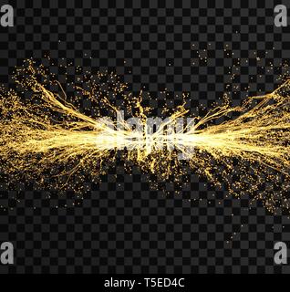 Strom Lichteffekte. Array mit dynamischen Partikeln. 3d-futuristische Technologie Stil. Zusammenfassung Hintergrund. Vector Illustration. Stock Vektor