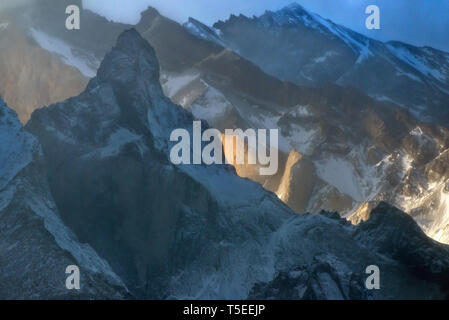 Das Paine massiv vom See Grau gesehen, Torres del Paine NP, Chile Stockfoto